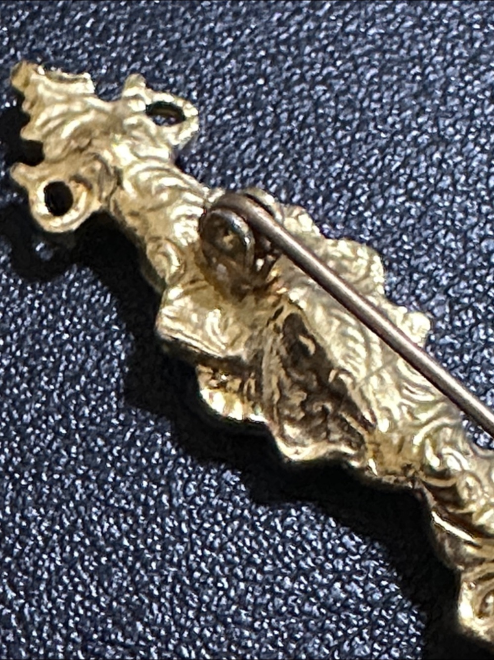 Gold Tone Rhinestone Bar Brooch Pin - Picture 10 of 12